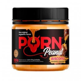 PORNPEANUT LINHA GOURMET BISCOITO COM CARAMELO 500G - PORNFIT - Pastas e Cremes - Diversos - 00291 - Tanquinho Suplementos